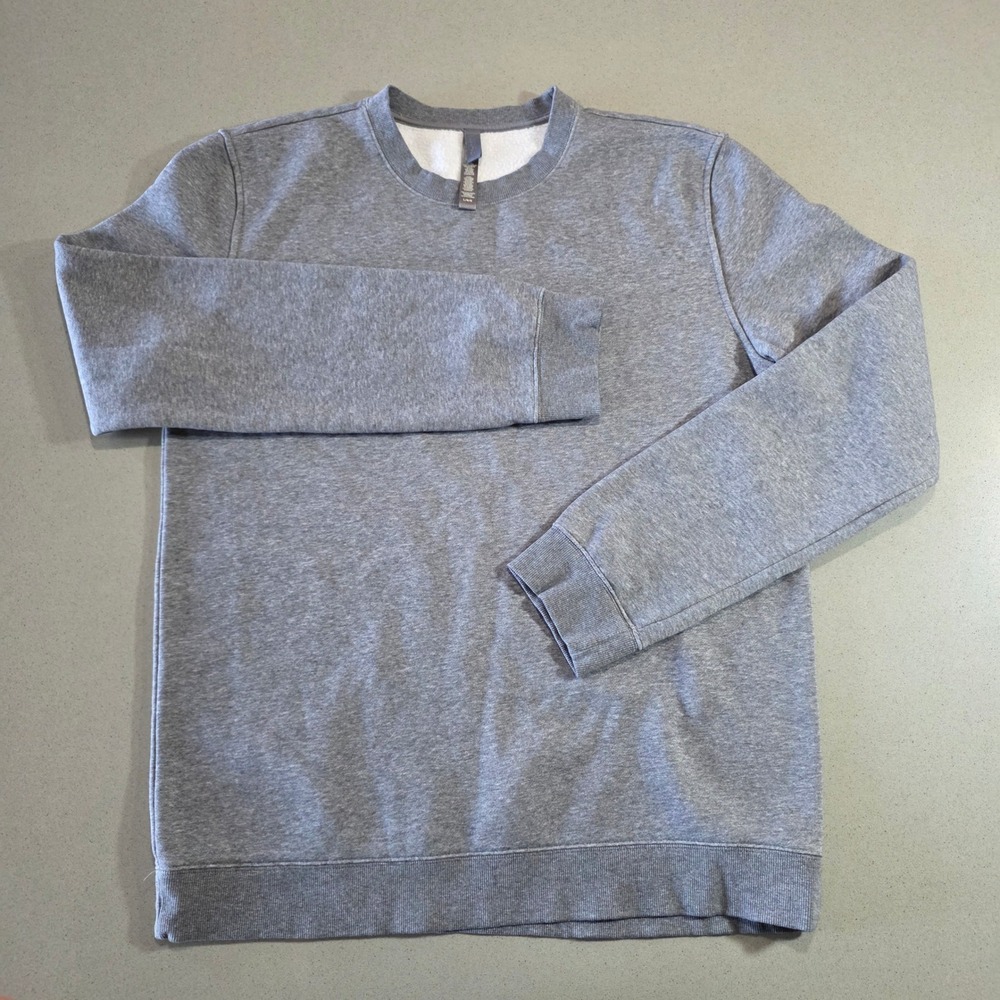 Skims Mens Crewneck Sweatshirt Grey Heather Fleece Pullover L